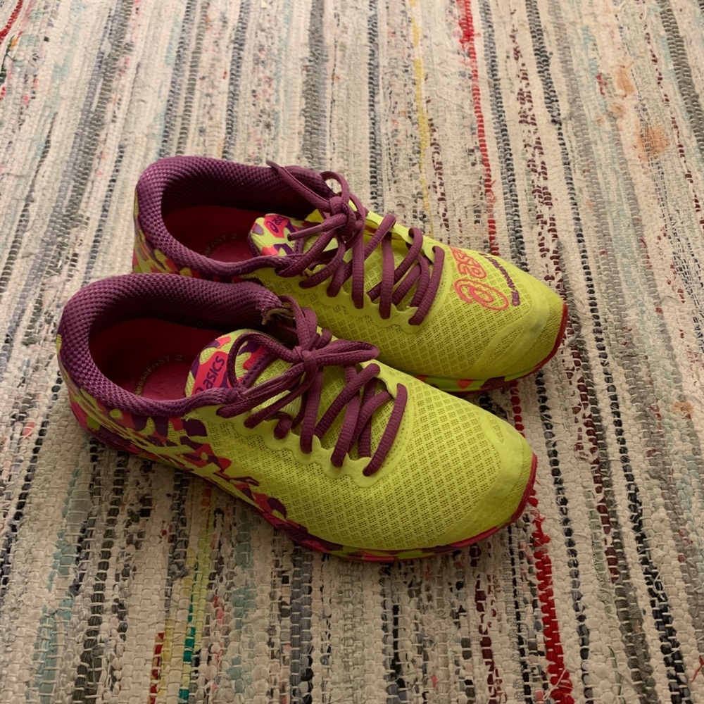 Beautiful unique yellow Asics shoes!